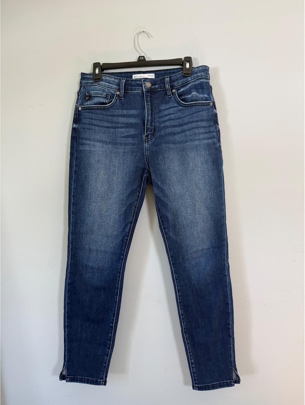 Kancan Dark Wash Stretch Skinny Jeans With Slit Ankle Women’s Size 29